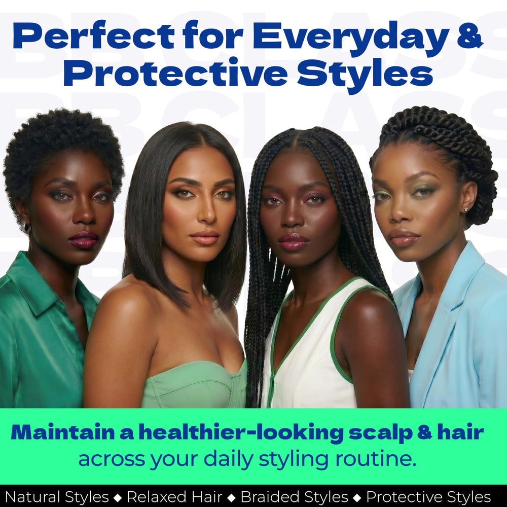 Bronner Bros ingredients display with coconut oil and vitamins for nourishment