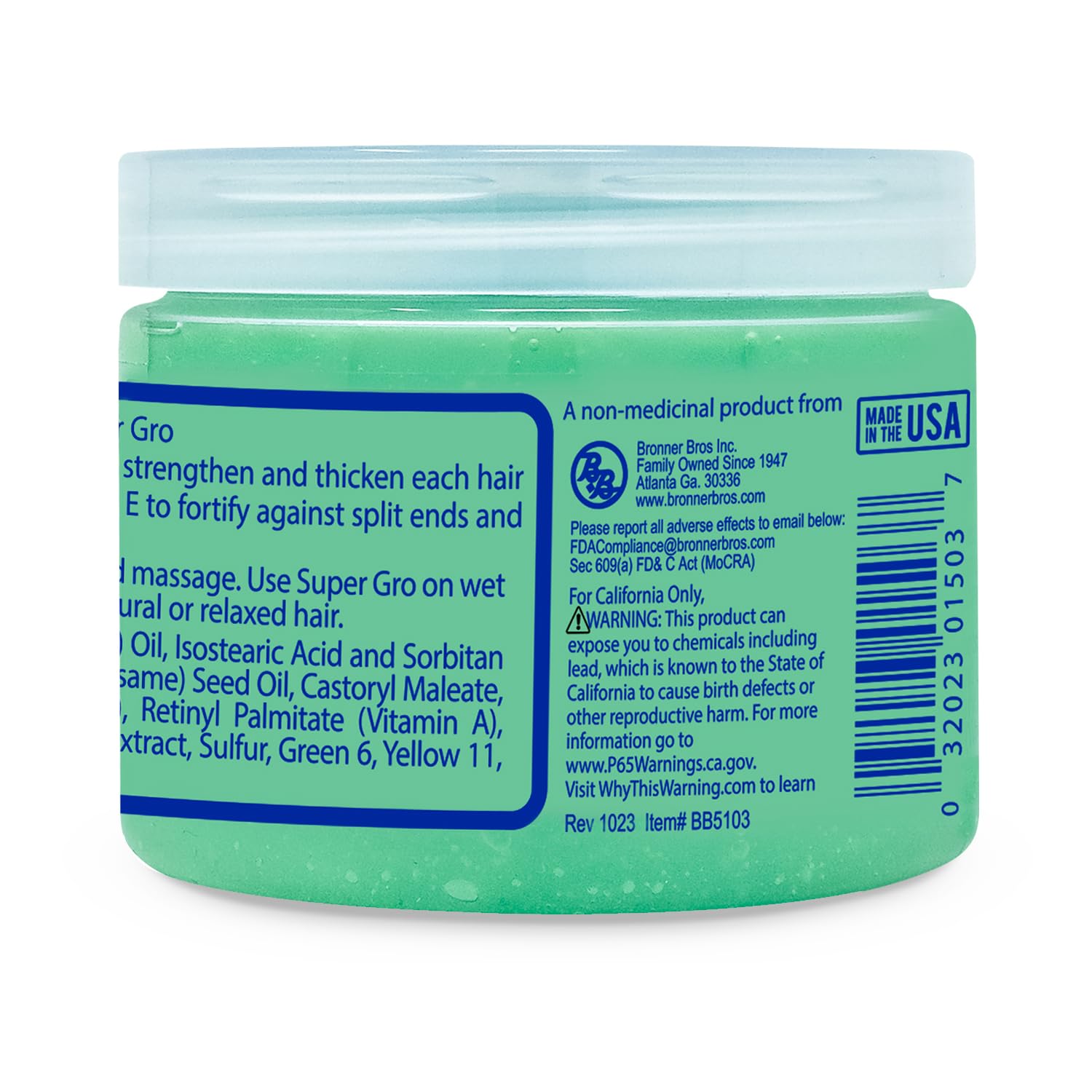 Bronner Bros jar on bathroom counter lifestyle shot suggesting daily use