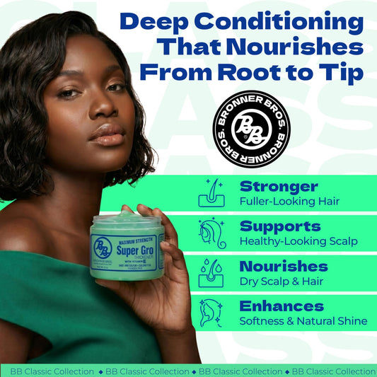 Bronner Bros opened jar showing thick coconut-oil texture for deep moisture