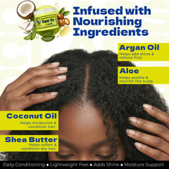 Bronner Bros product with argan and coconut highlighting natural oils