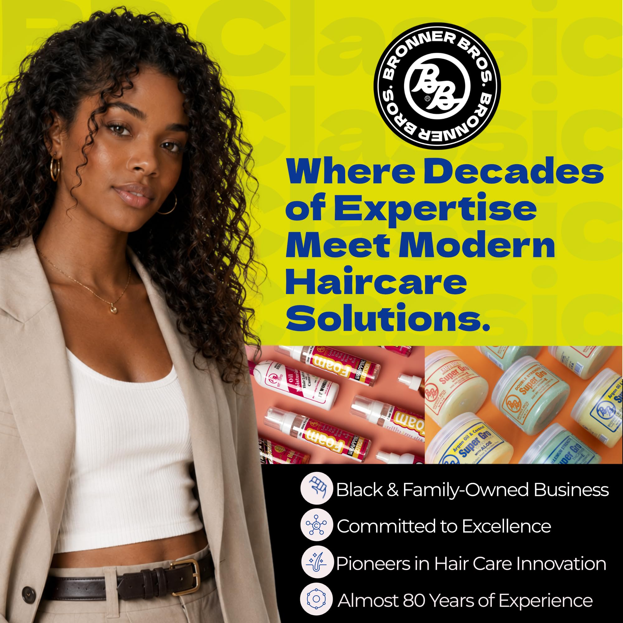 Bronner Bros label close-up listing aloe, shea, sage, vitamin E