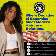 Bronner Bros label close-up listing aloe, shea, sage, vitamin E
