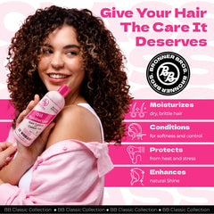 Bronner Bros label close-up and pump detail for clear ingredient information