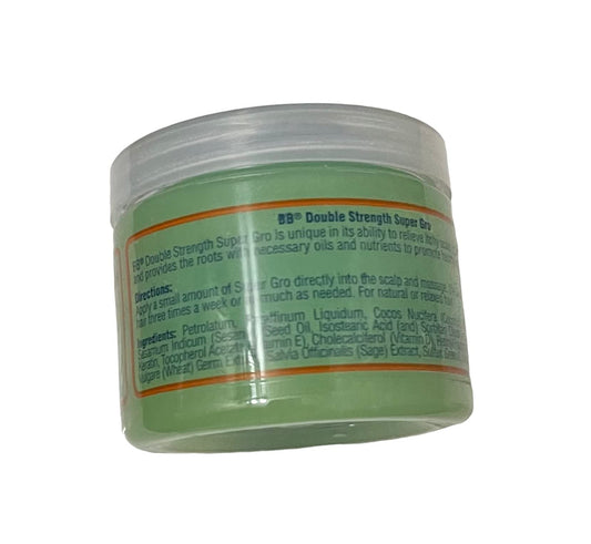 Bronner Bros BB Super Gro conditioner texture close-up with Vitamin E, shows rich consistency for smoothing