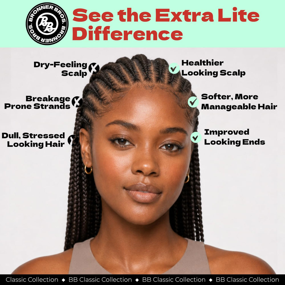 Bronner Bros product being massaged into scalp for soothing relief