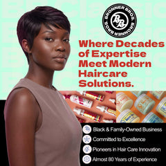 Bronner Bros label close-up listing key vitamins and paraben-free benefit