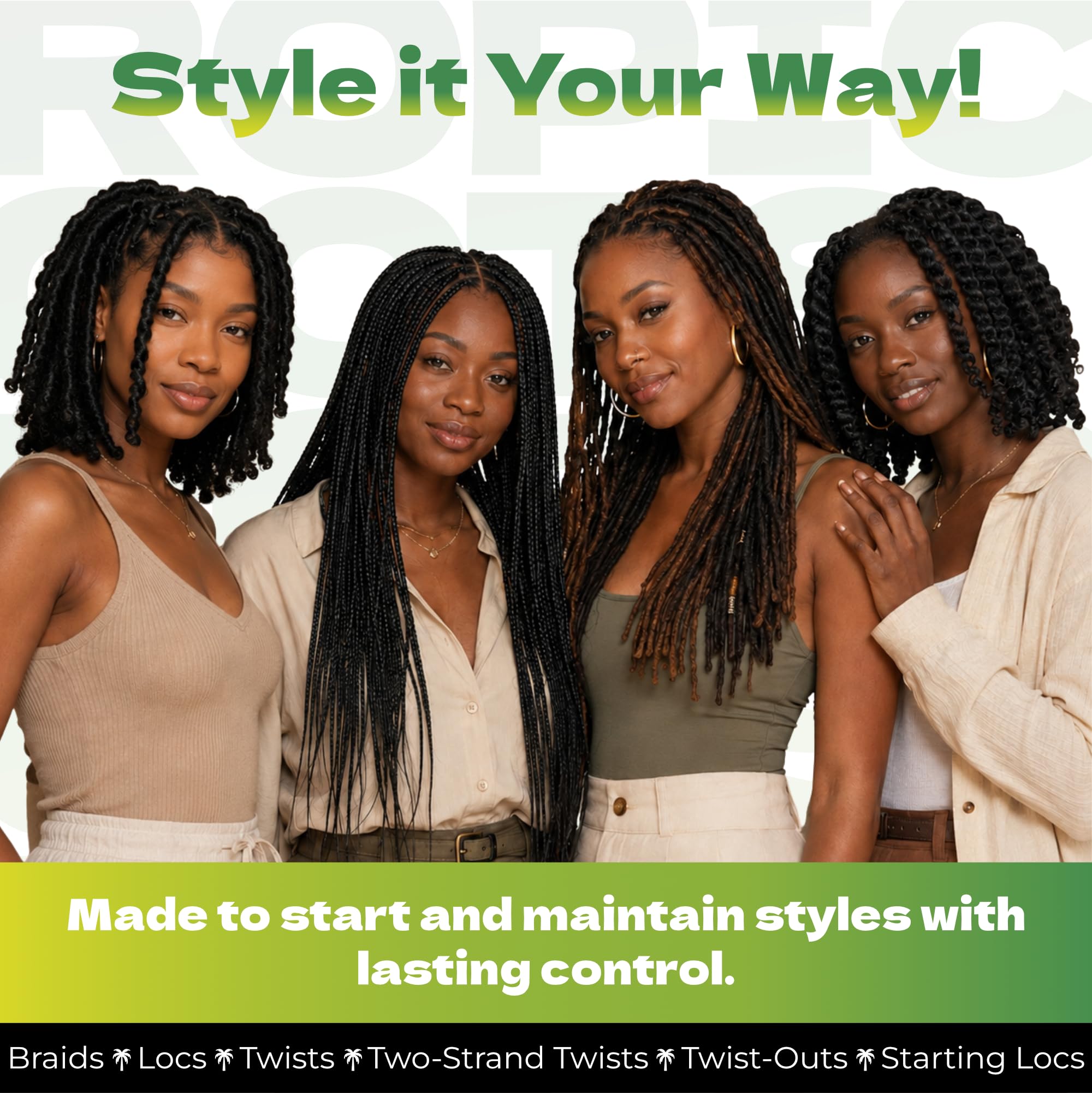 Bronner Bros close-up of locs showing smooth, defined texture