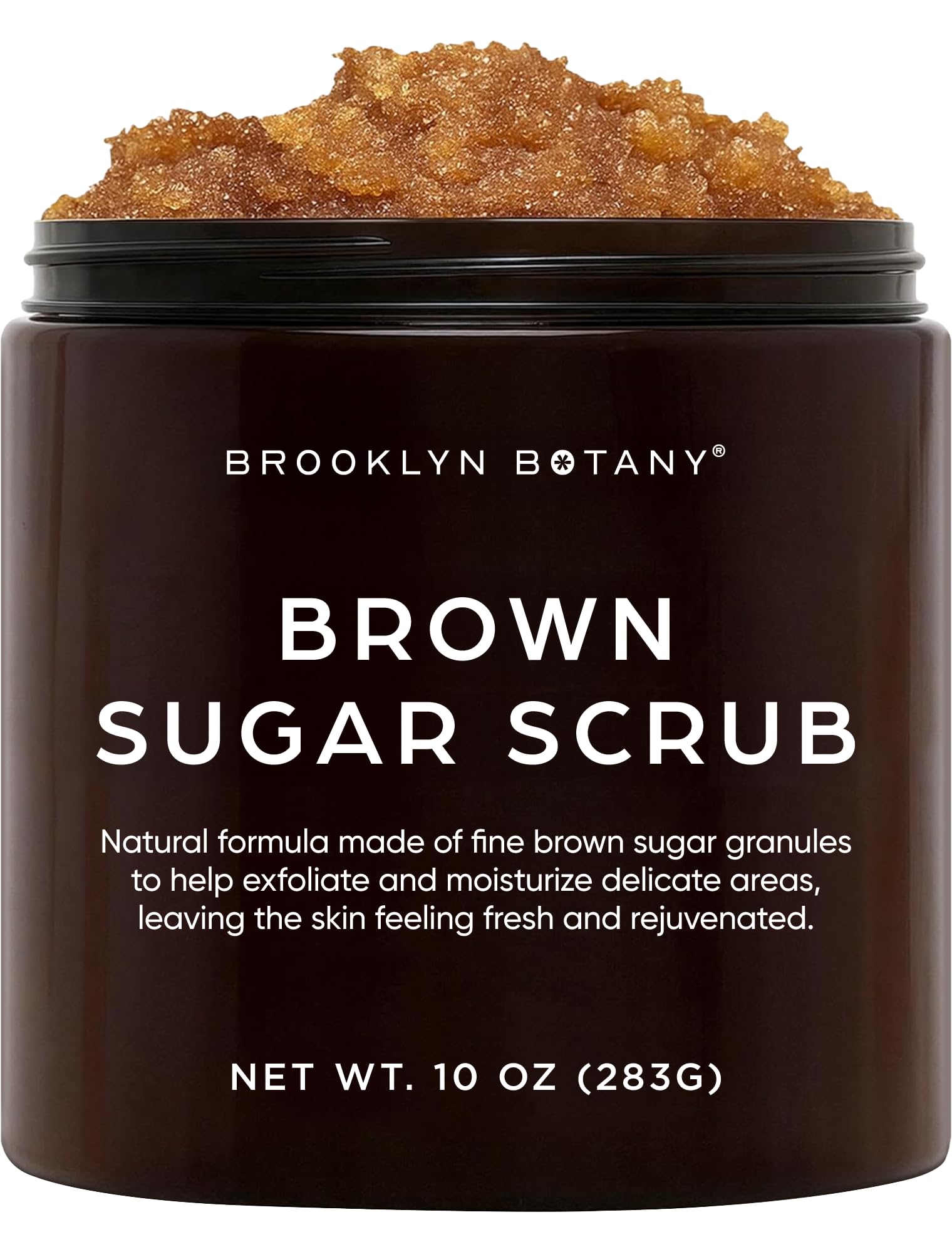Brooklyn Botany front packaging showing 10 oz jar and clear label, highlights natural formula