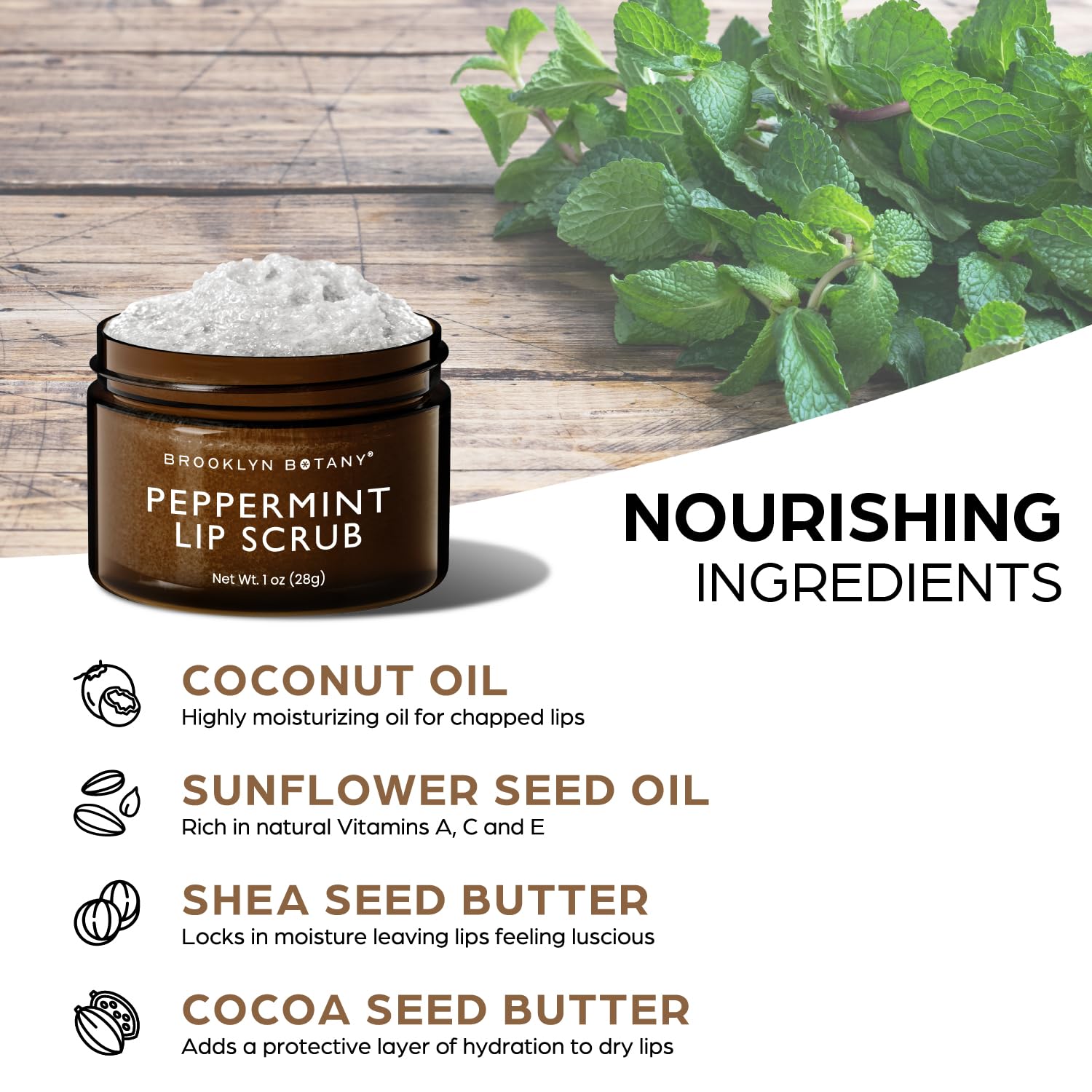 Label detail on Brooklyn Botany jar showing natural ingredients and paraben-free claim
