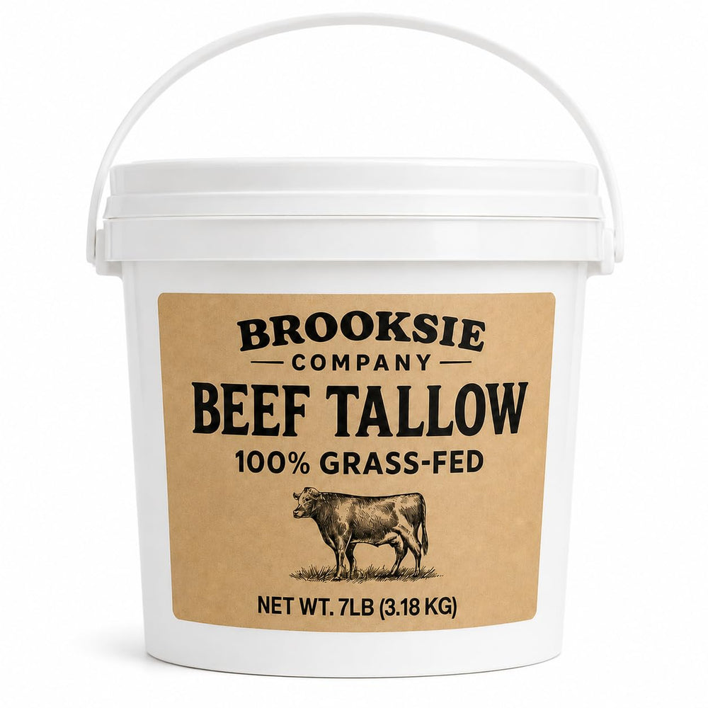 Brooksie Naturals pail front view showing clean packaging and bulk amount benefit