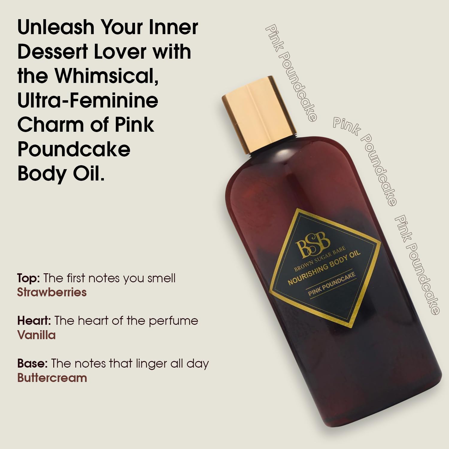 Brown Sugar Babe close label shot highlighting ingredient blend and paraben-free benefit