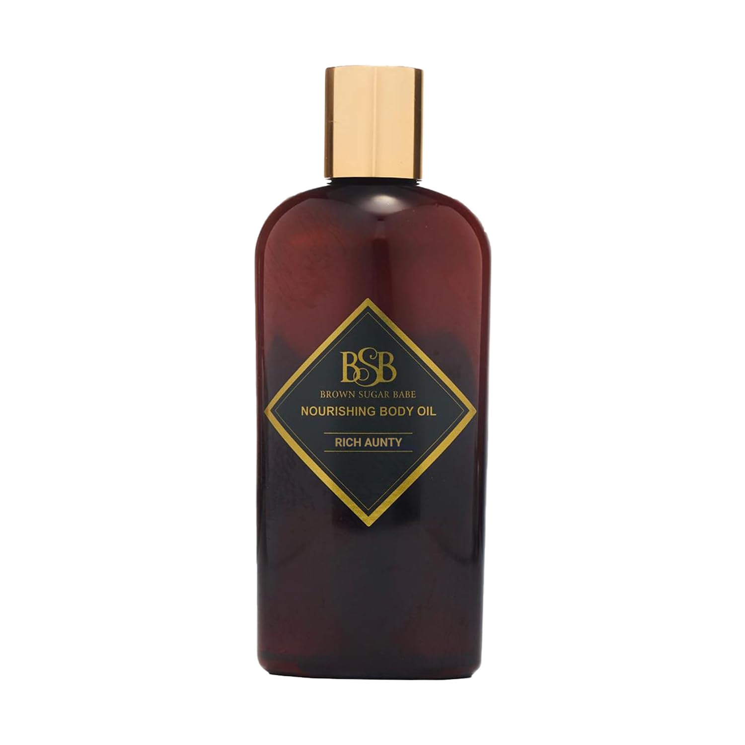 Brown Sugar Babe front bottle showing elegant labeling and luxurious benefit