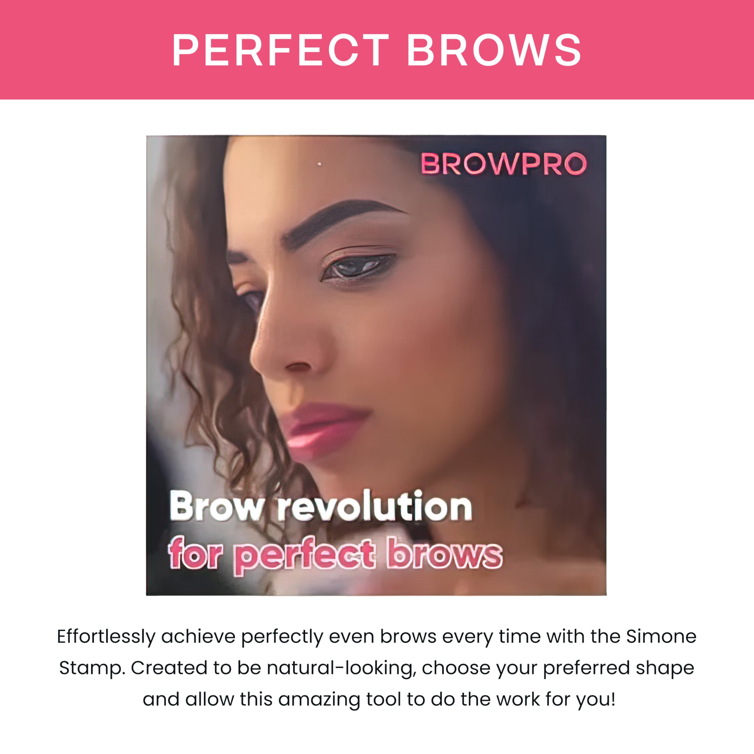 BrowPro Simone stamp in hand demonstrating quick press-on benefit