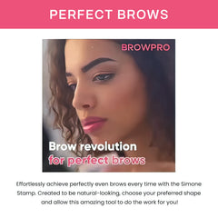 BrowPro Simone stamp in hand demonstrating quick press-on benefit