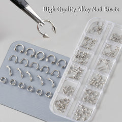 Brtavizvy bullets and stars paired on a nail sample for bold accent contrast