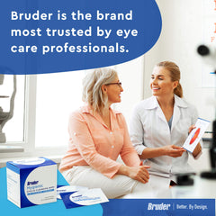 Bruder wipe next to a hand for scale showing compact, portable size