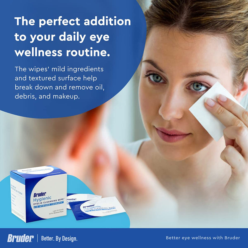 Bruder wipe removing eye makeup illustrating effective debris removal