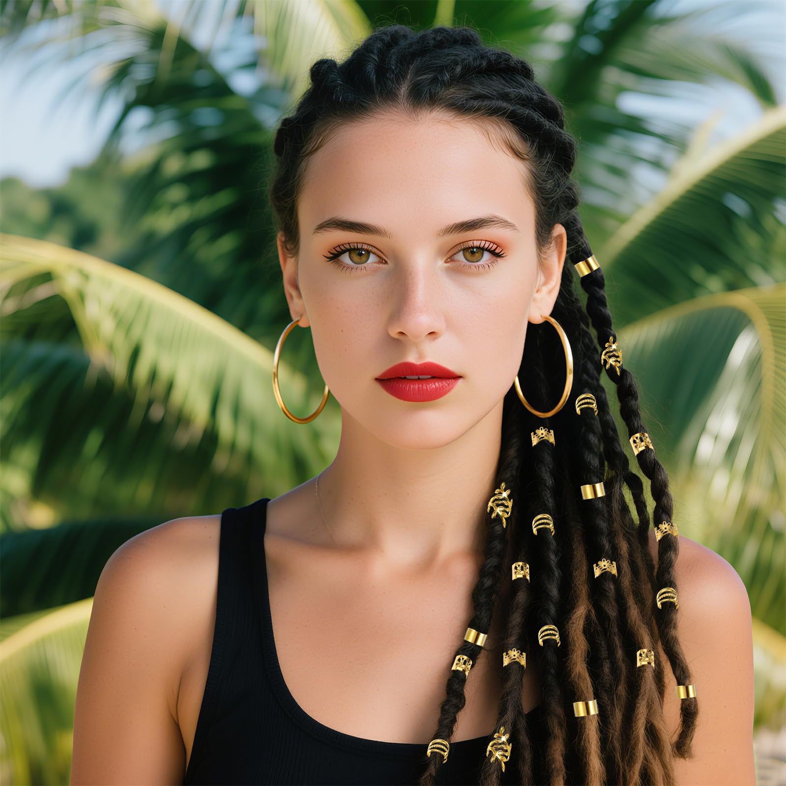 Bruislard cuff clipped on a braid demonstrating quick secure styling benefit