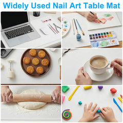Bruislard in use manicure setup displaying organization and spill containment