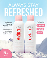 BRUMISATEUR Evian nozzle close-up highlighting fine mist delivery benefit
