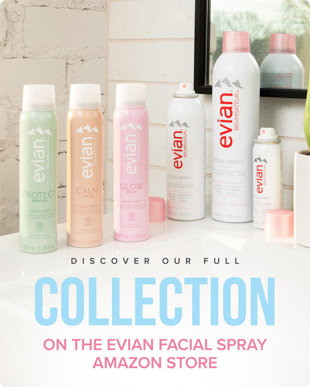 BRUMISATEUR Evian packed in travel pouch for refreshing flights and commutes