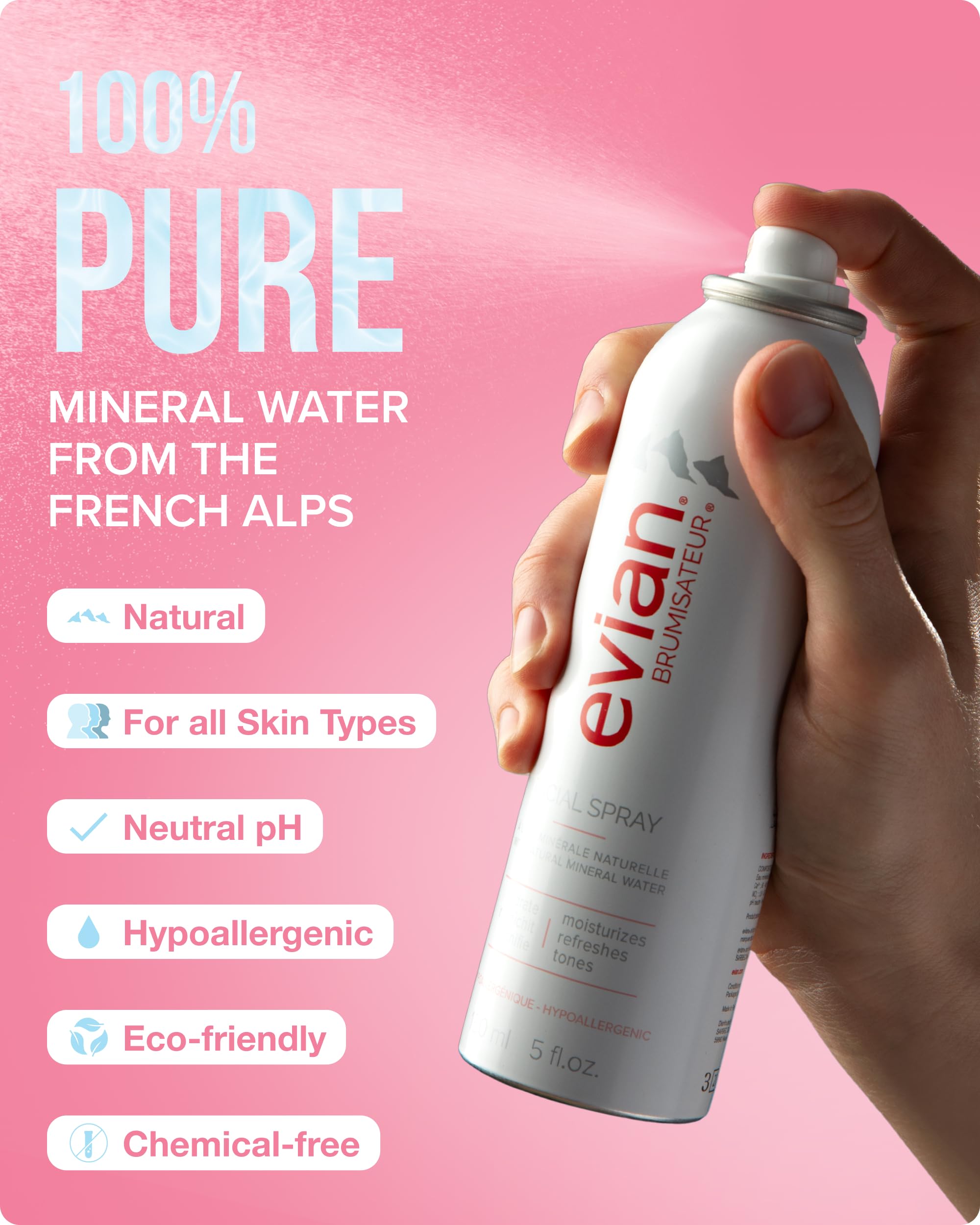 BRUMISATEUR Evian twin pack side-by-side for home and on-the-go convenience