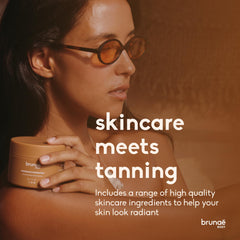 brunae body application on arm demonstrating even spread and hydrated skin appearance