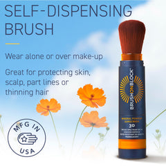 Brush On Block held in hand to show size and portability for travel convenience