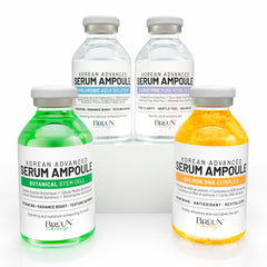 BRÜUN front packaging showing the four booster ampules and kit benefits