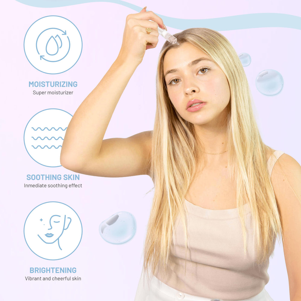 BRÜUN ampoule held in hand for size comparison and portable routine benefit