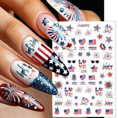 BSBTBZ close-up of flag and star decals showcasing vivid colors and clear print