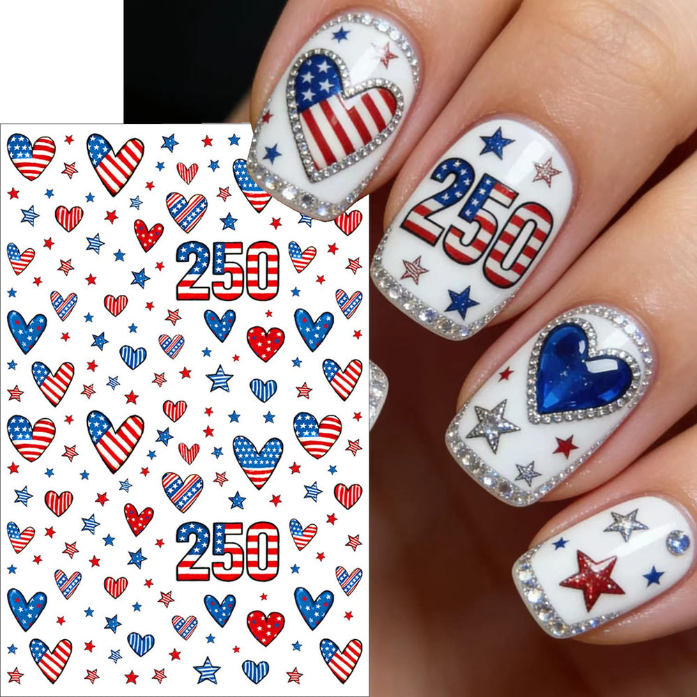 BSBTBZ assortment of flag heart and star decals displaying mix-and-match possibilities for bold looks