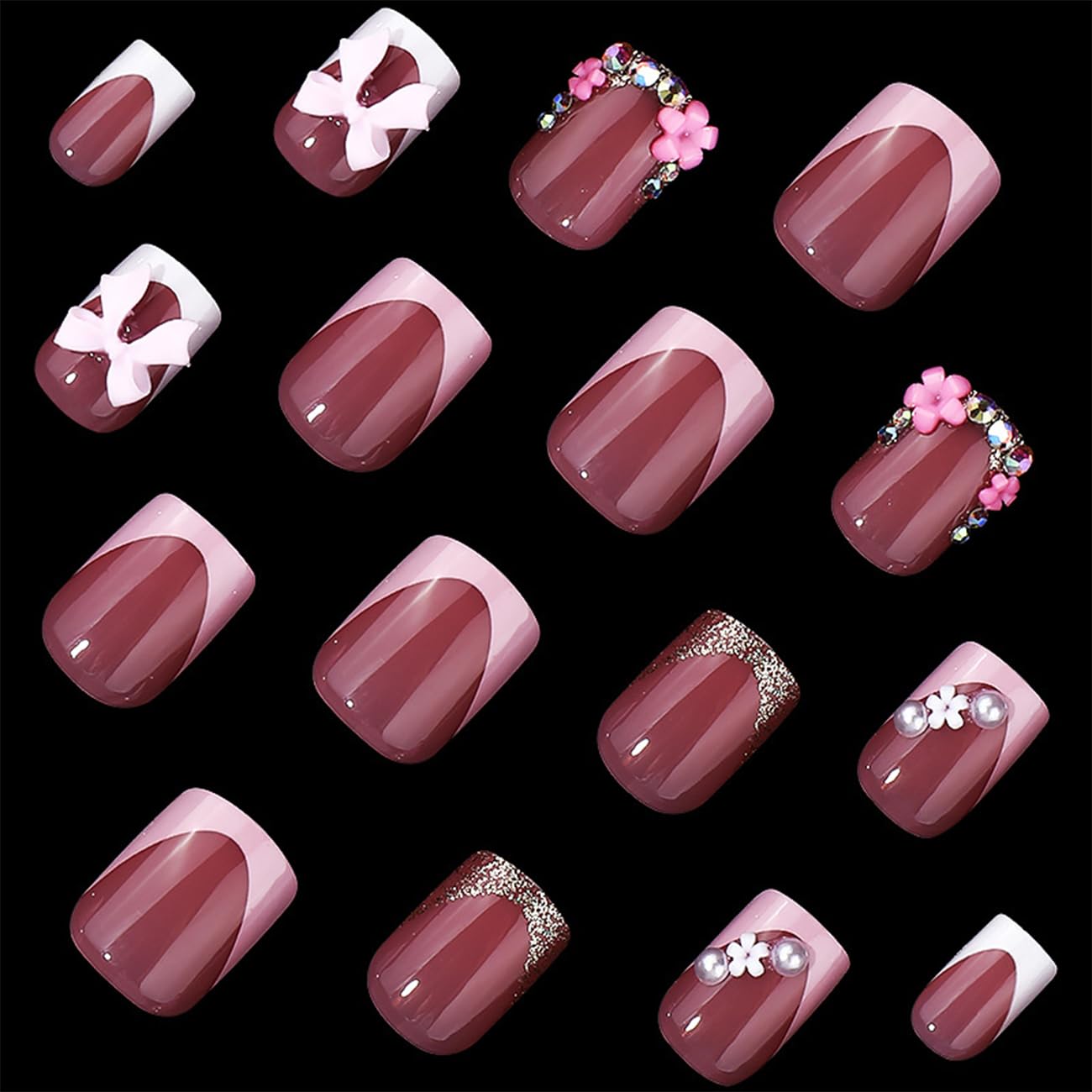 BSBTBZ shot of 3D flower and rhinestone texture, highlights durable finish
