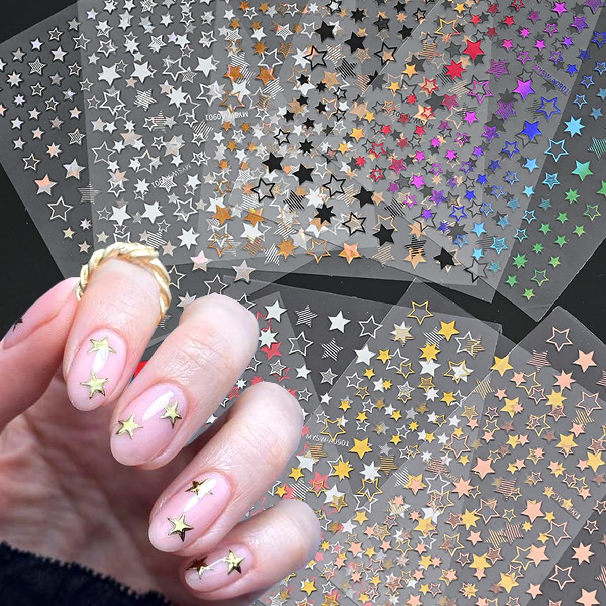 BSBTBZ front packaging showing nine sheets and colorful star designs for easy selection