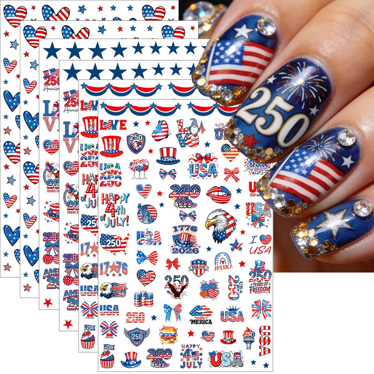 BSBTBZ front packaging showing six sheets and patriotic design options for quick decorating