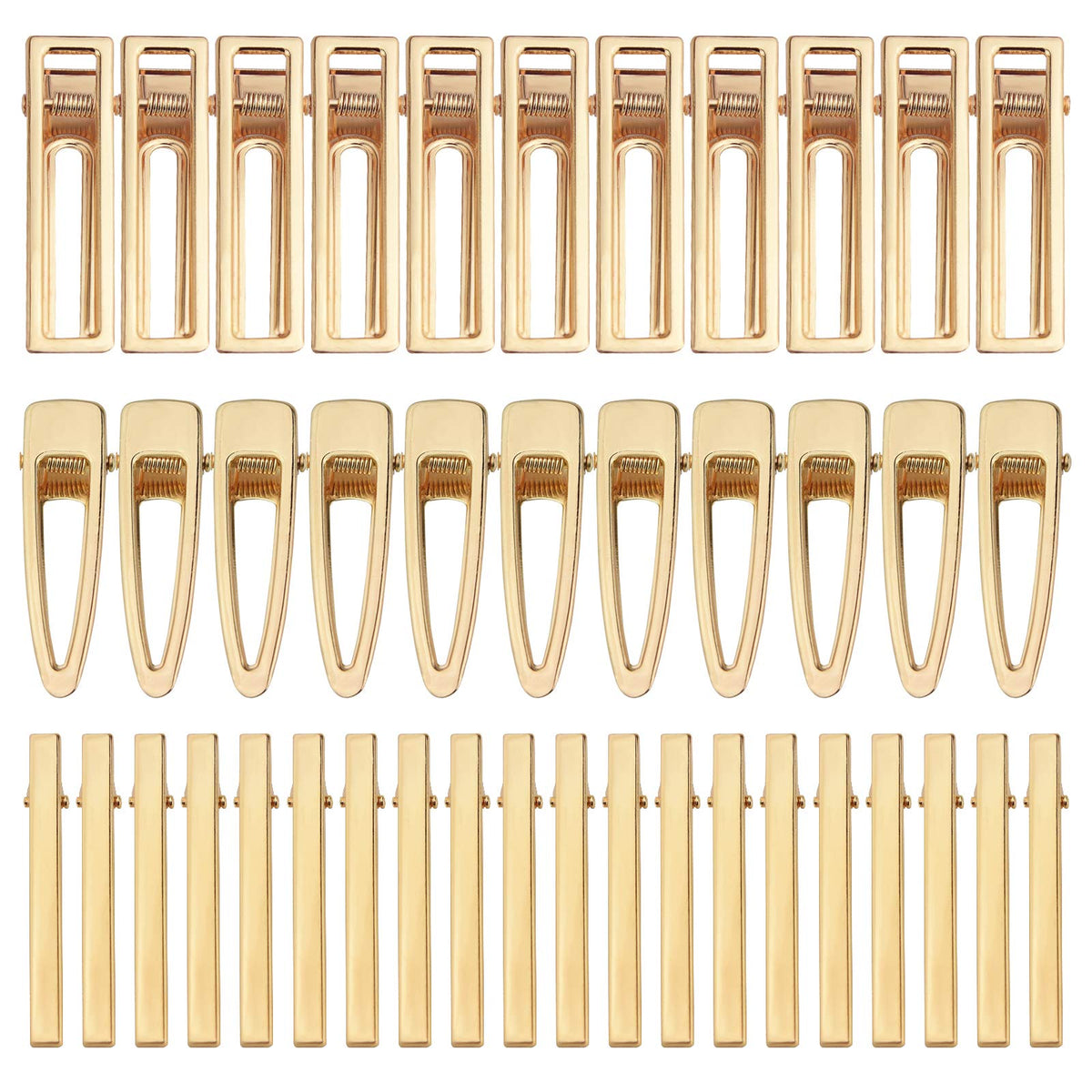 Bskifnn front pack of 60 golden clip bases showing variety and immediate project readiness