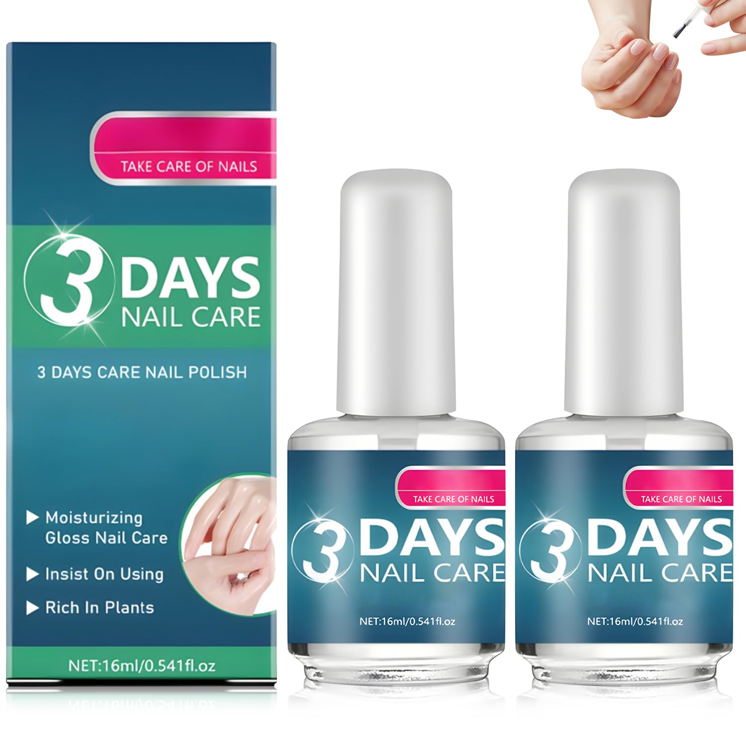 BSphinx front packaging showing two 3-day nail care bottles and label benefits