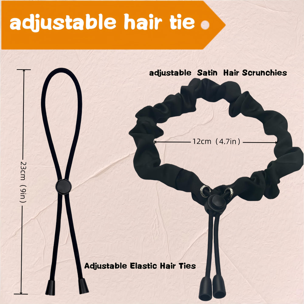 Bswox close-up of satin wrap and elastic core, gentle on hair