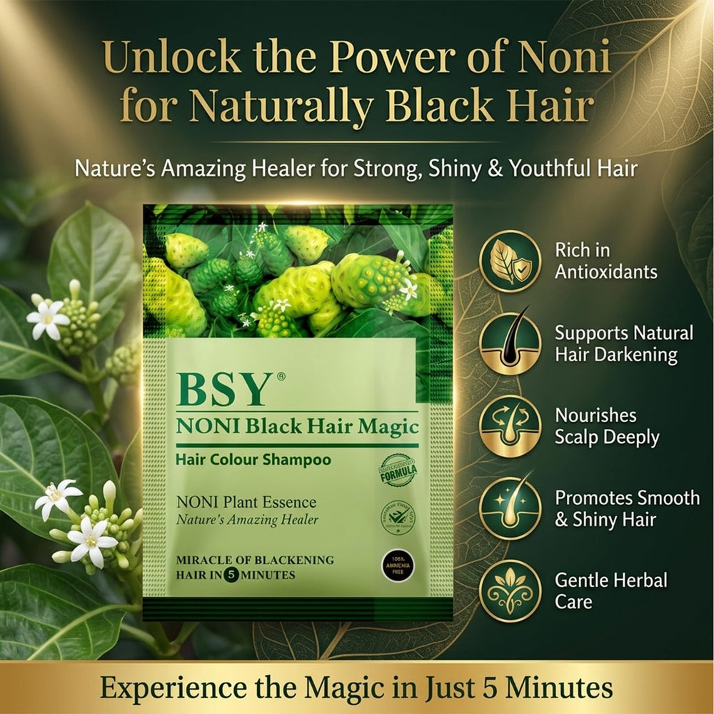 BSY Noni application onto hair demonstrating fast coverage benefit