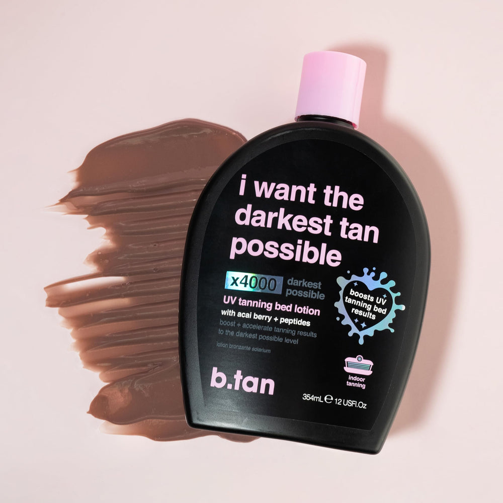 B.TAN being applied to arm demonstrating even spread and accelerated tanning effect