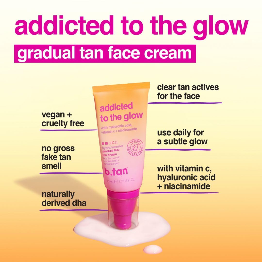 B.TAN applied with fingers on cheek demonstrates easy blend and glow