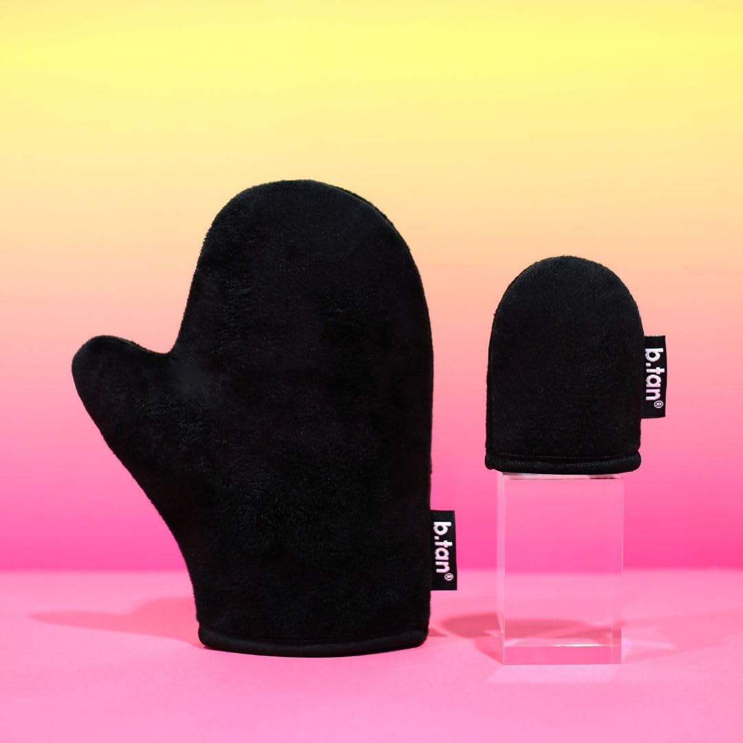B.TAN body mitt close-up highlighting thumb pocket for better control