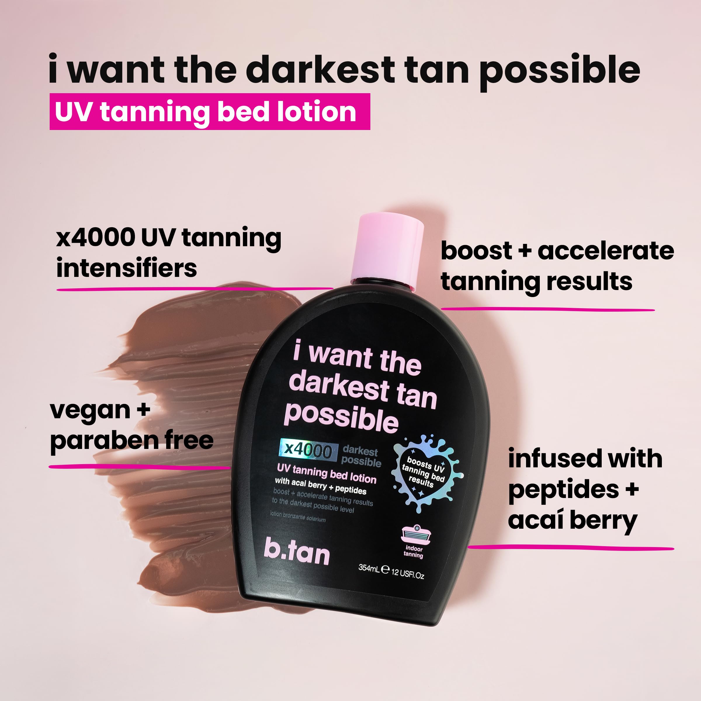 B.TAN acai berry close-up highlighting nourishing ingredient and antioxidant moisture benefits