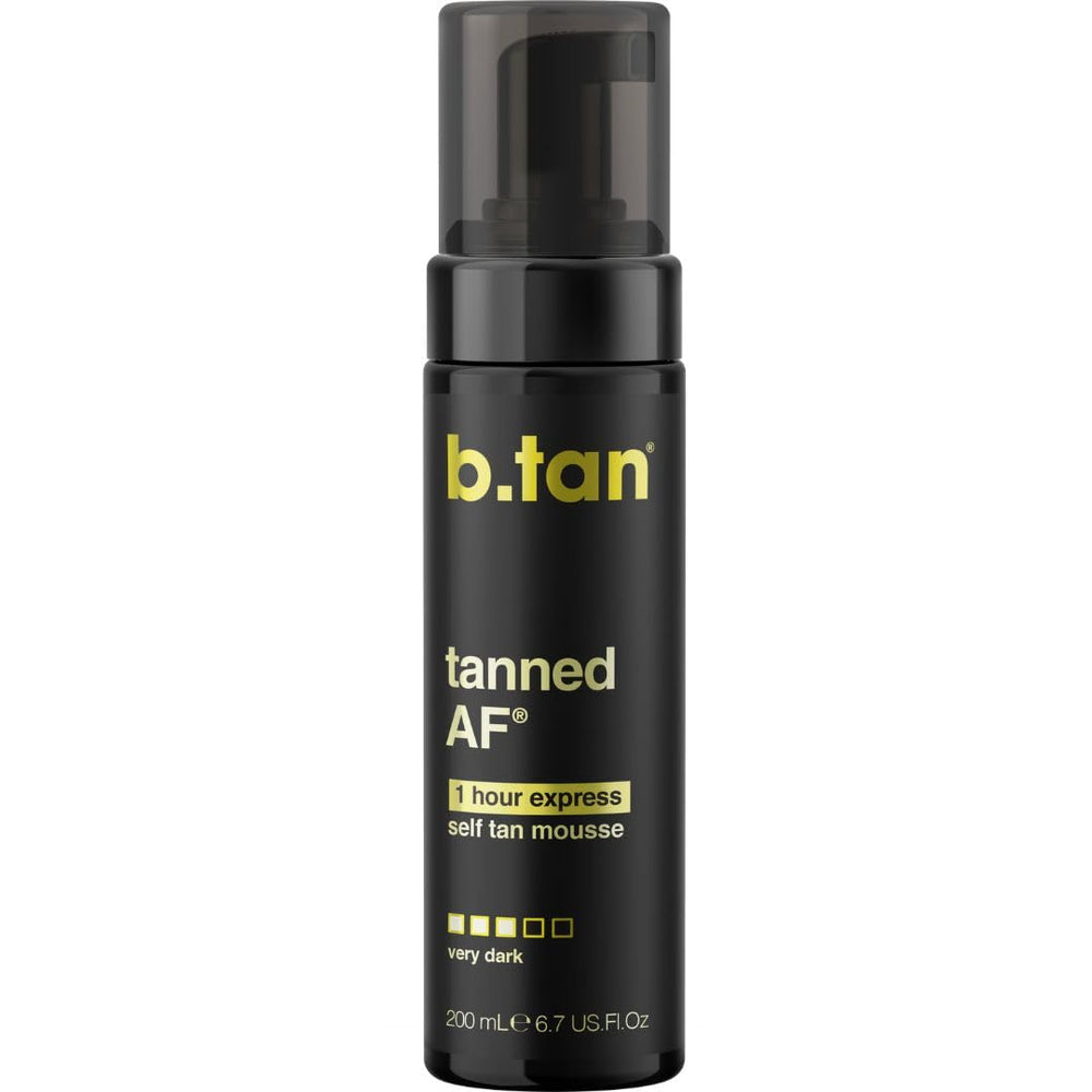 B.TAN front packaging showing product and benefit of ultra dark tan
