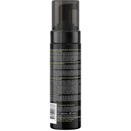 B.TAN mousse texture dispensed to show lightweight spreadable formula