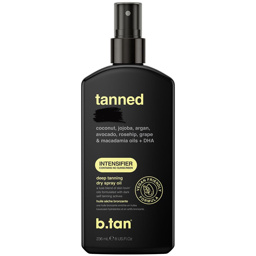 B.TAN dry spray front packaging showing product and size benefits