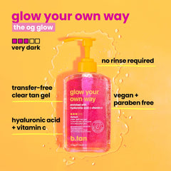B.TAN clear gel texture close-up highlighting lightweight moisturizing feel
