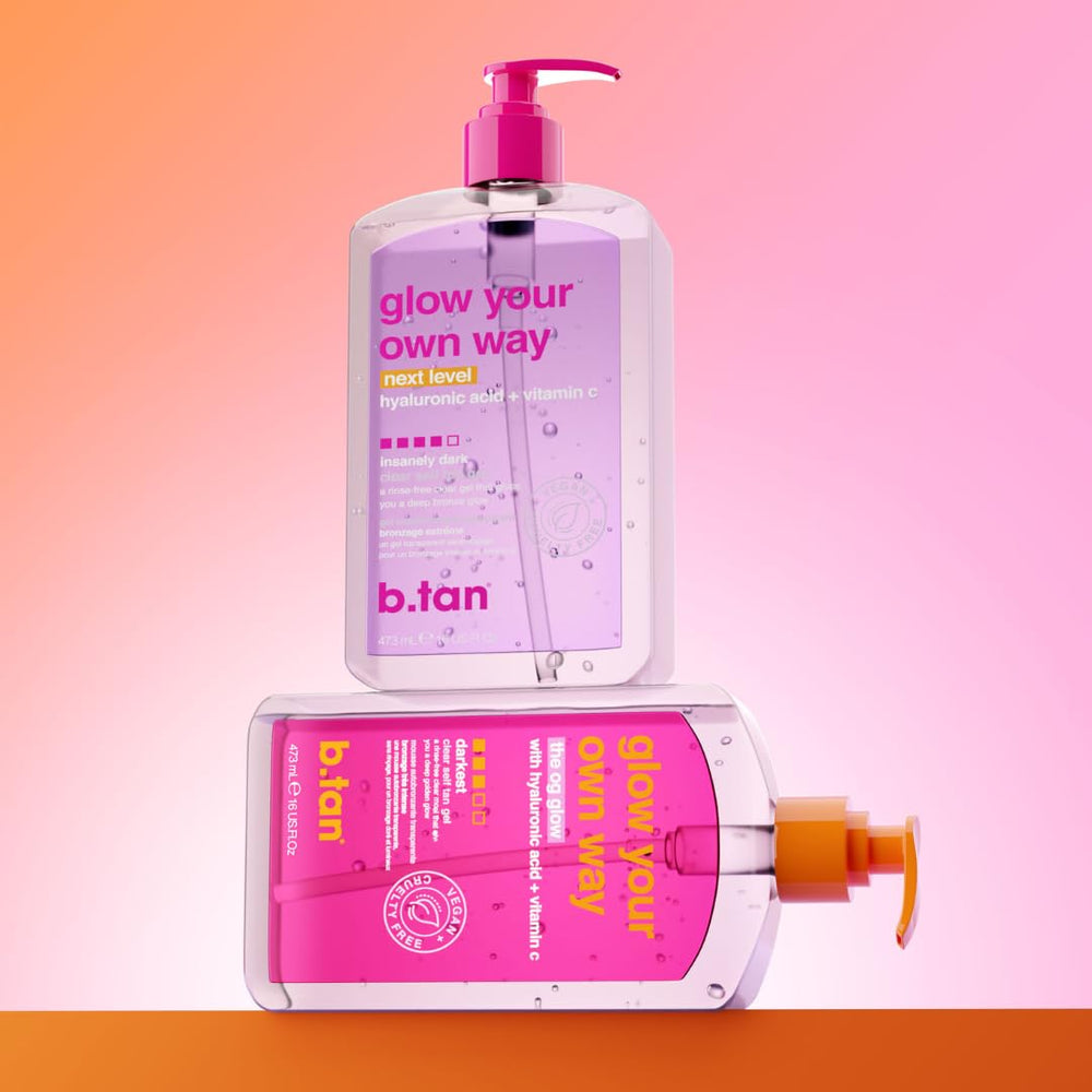 B.TAN lifestyle shot of woman dressed confidently after applying gel