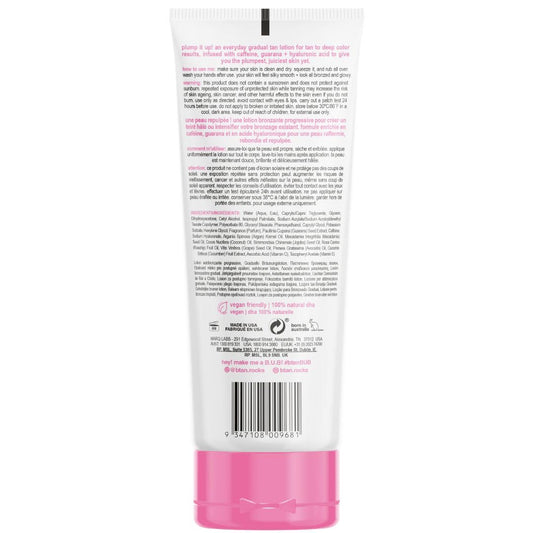 B.TAN pump close-up dispensing lotion for easy, controlled application