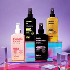 B.TAN used inside a tanning bed to illustrate intended indoor tanning application and results